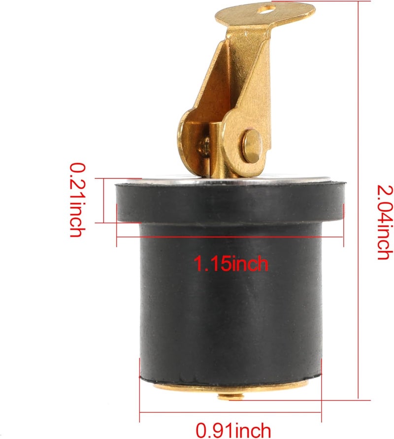 Ciweisah 4 Pack Brass Boat Plug Drain Plug Boat Snap Handle Plug Deck Plug for Boat Marine - Image 2